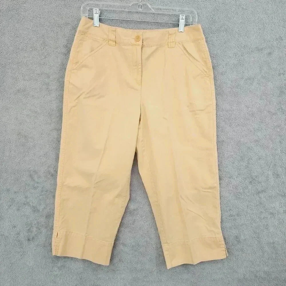 Talbots Petites Stretch Capris Womens Size 10 Cotton/Lycra 14PT